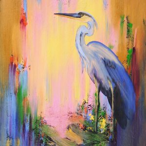 HERON BLEU -oil on canvas 24X18