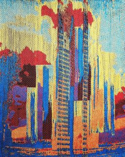 CITY SUNRISE KPMG-27 inches H X 22 W-woven tapestry Cotton