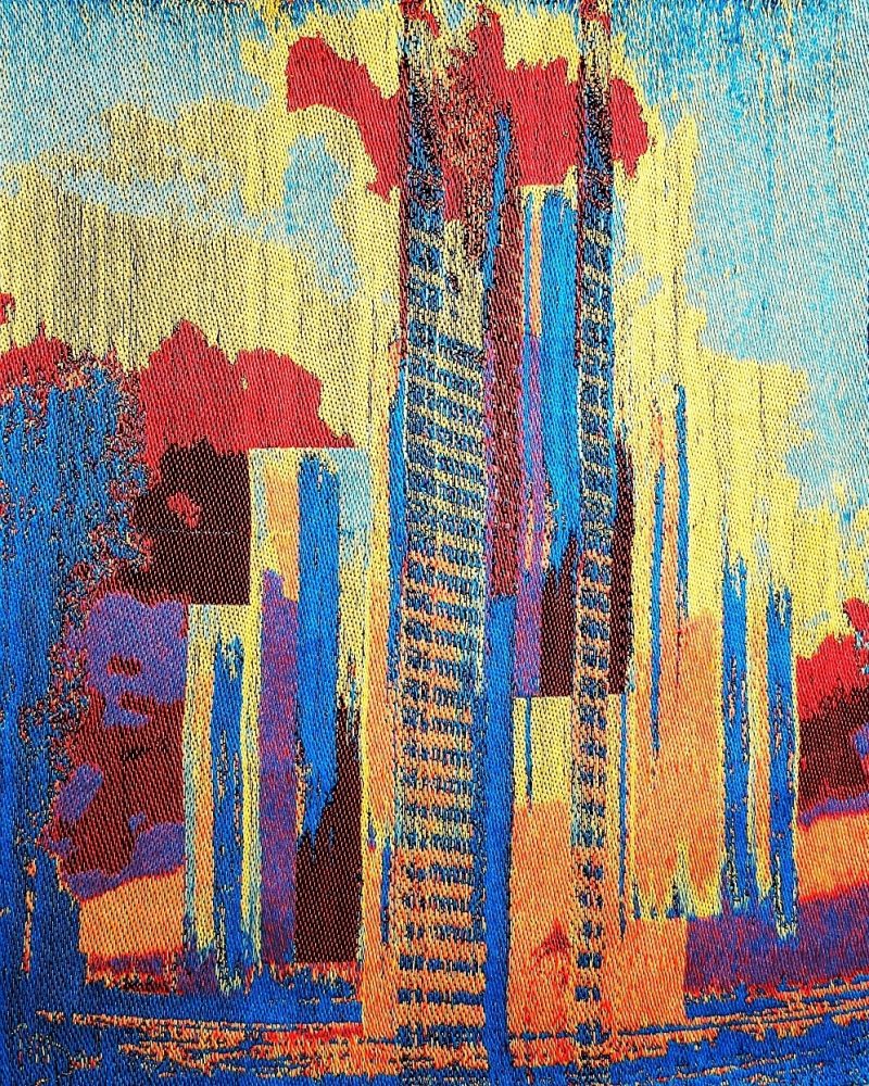 CITY SUNRISE KPMG-27 inches H X 22 W-woven tapestry Cotton