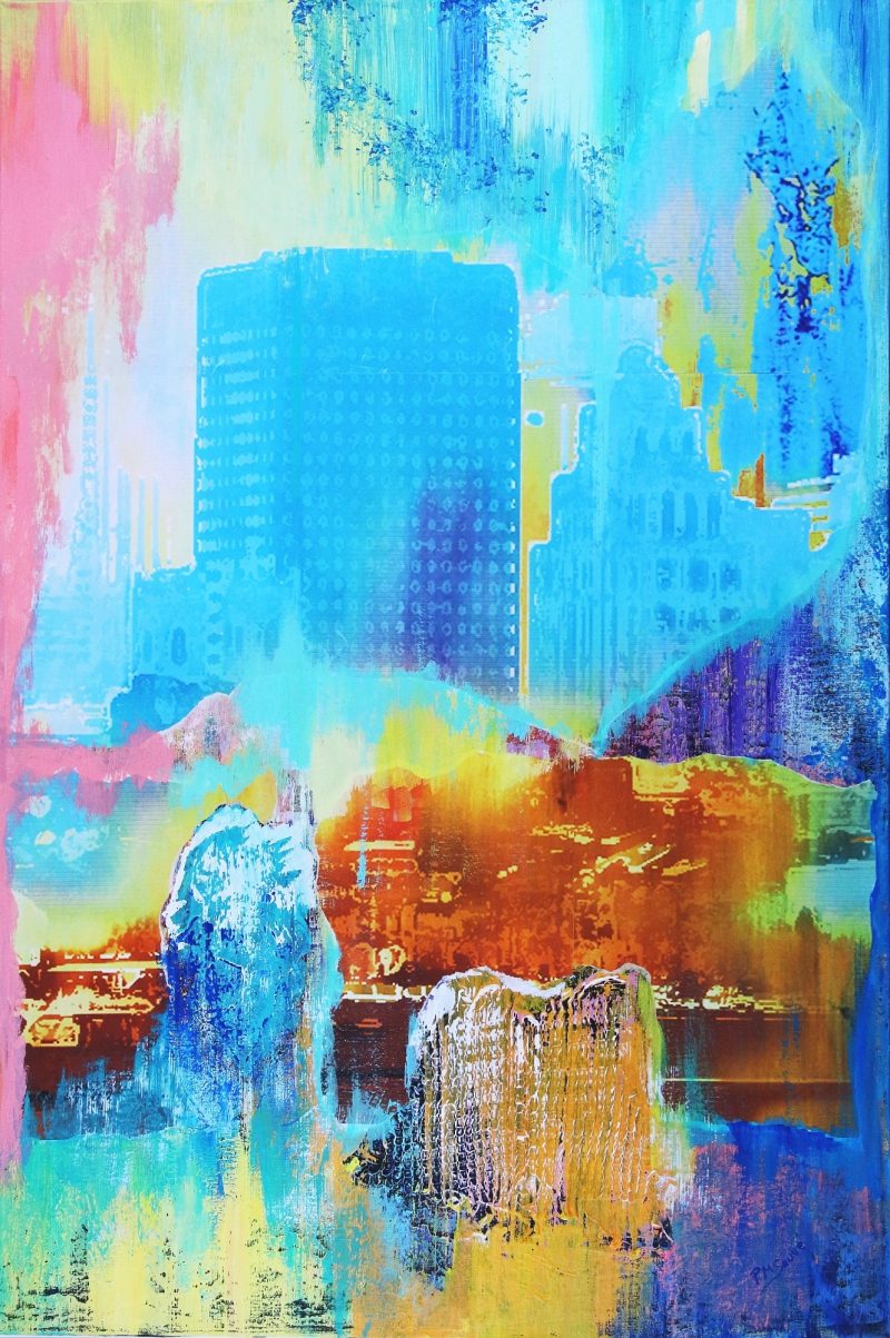 IRIDESCENT BLUE CITY-file#32207